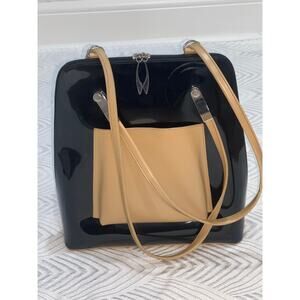 Beijo London Paris New York Women’s Backpack Shoulder Bag Purse Beige & Black